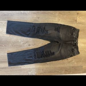 Distressed American Eagle High Rise Mom Jeans